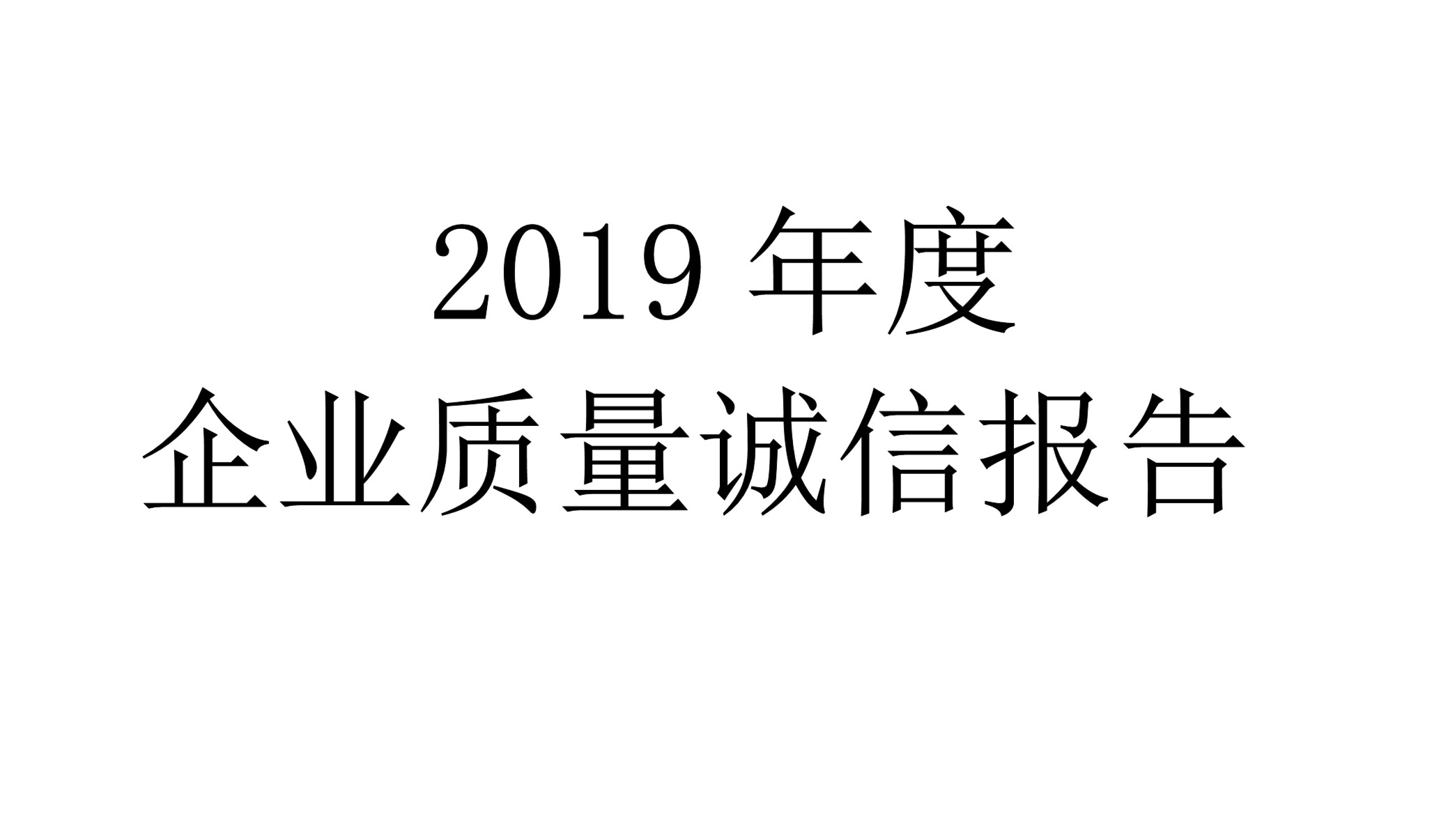 2019年度兴发唯一登录企业质量诚信报告